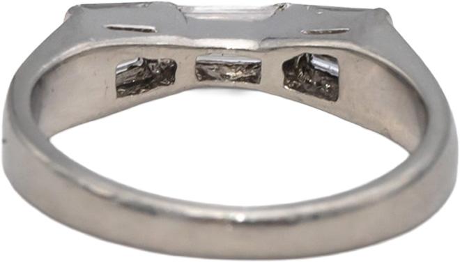 Platinum VS Baguette Cut Diamond Band Ring 0.45CT Size 4.5