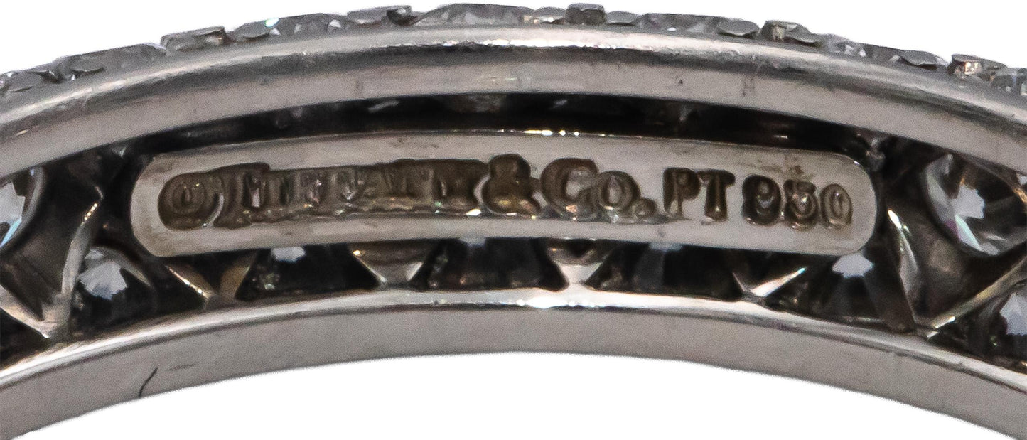 TIFFANY & CO. Platinum VS Round Diamond Eternity Band Ring 2.50CT Size 6.5