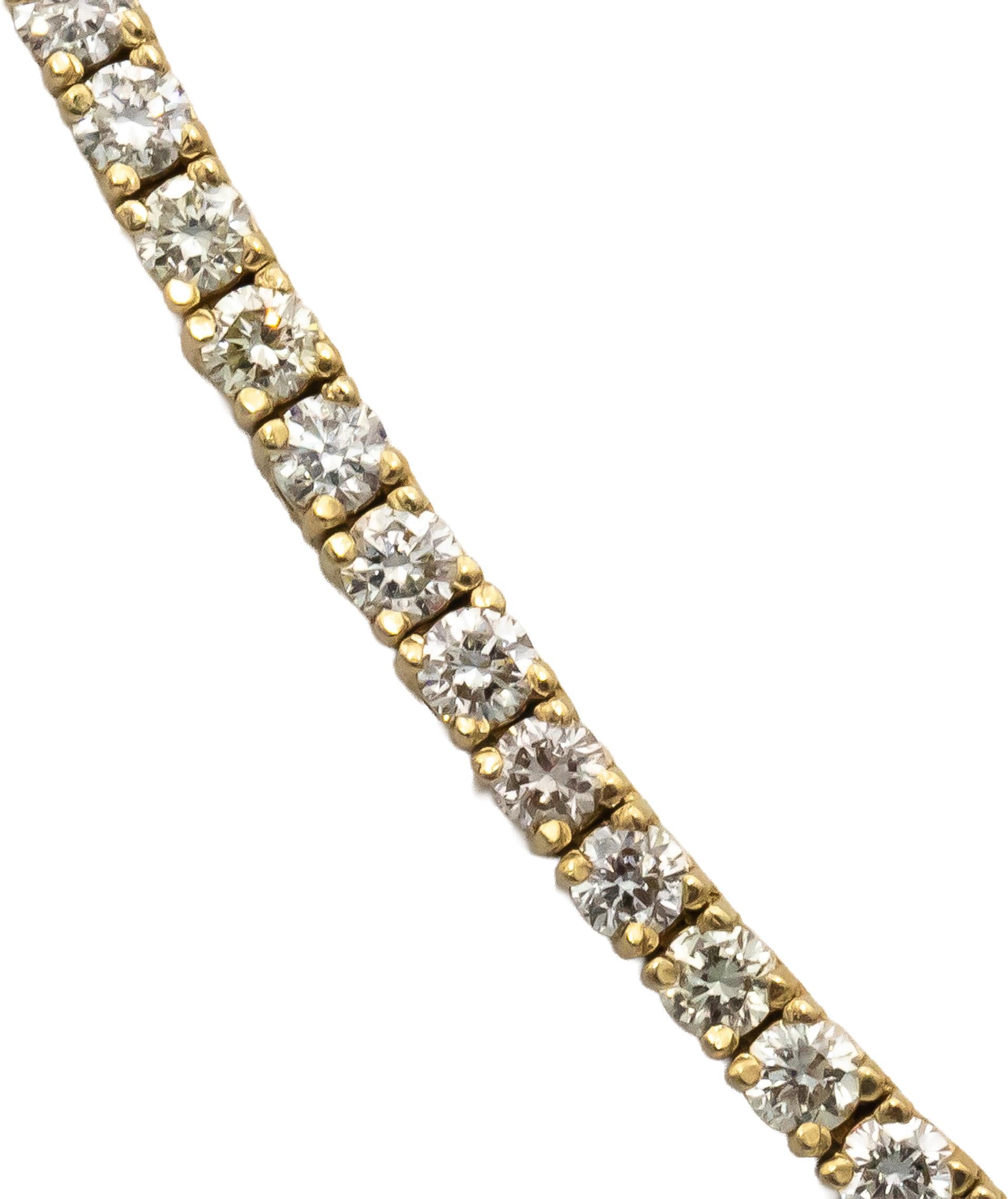 14k Yellow Gold Round Diamond Tennis Necklace 9.23CT