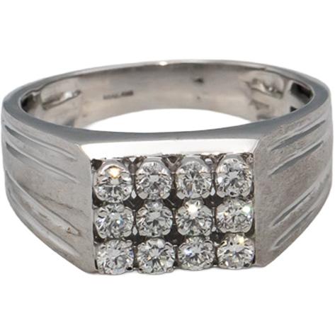 18k White Gold VS Round Diamond Men's Band Ring 0.50CT Size 9