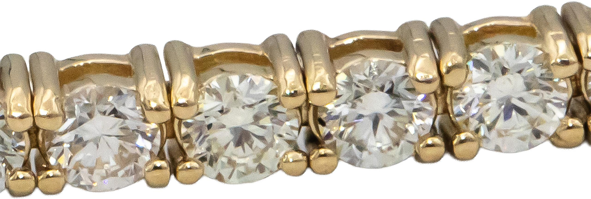 14k Yellow Gold VS Round Diamond Tennis Bracelet 4.65CT