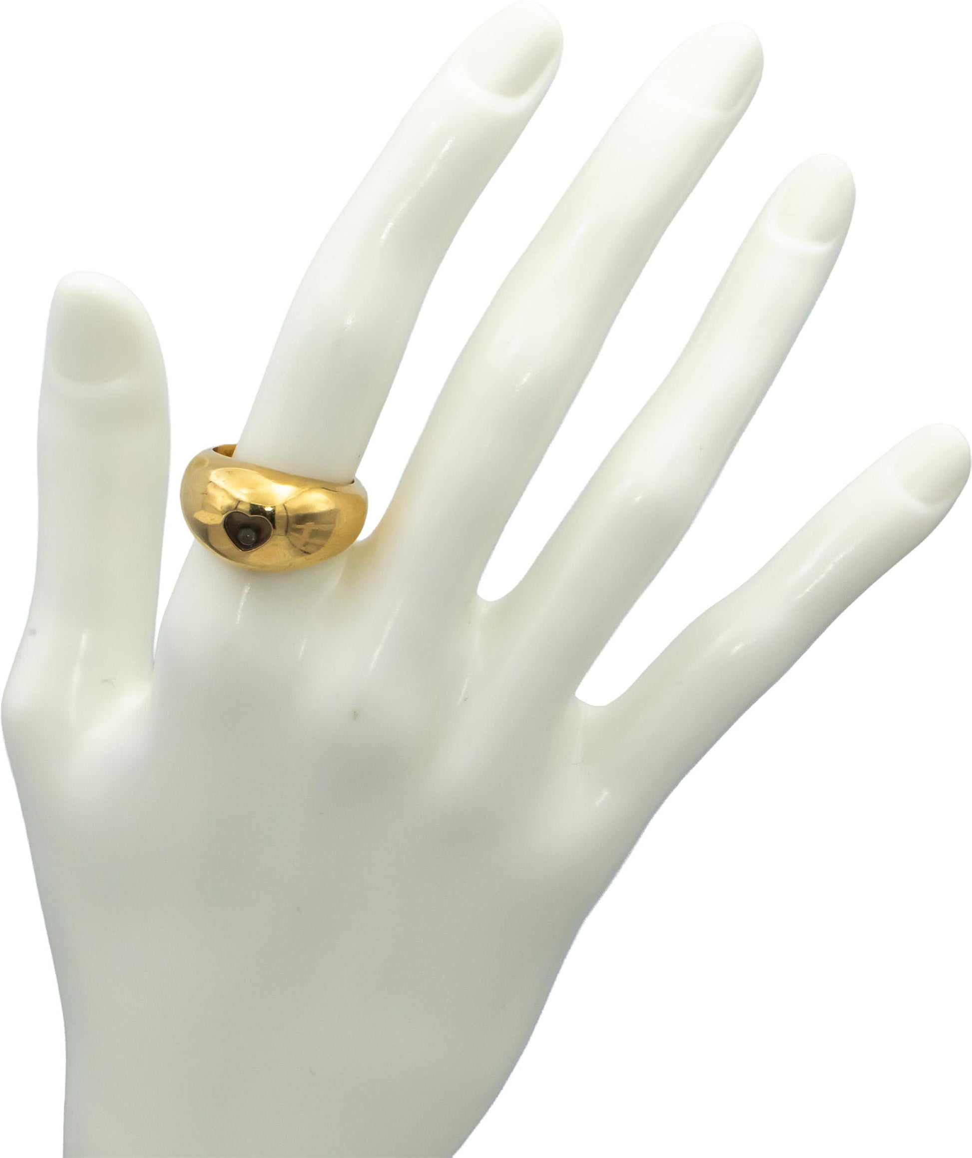 CHOPARD 18k Yellow Gold Happy Diamond Heart Ring 6.5
