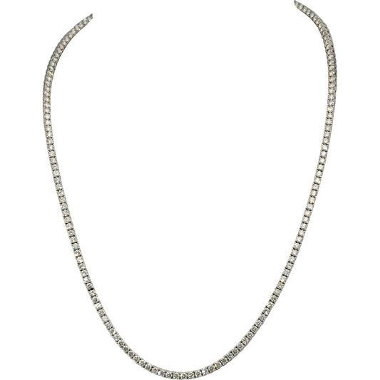 18k White Gold Round Diamond Tennis Necklace 10.30CT