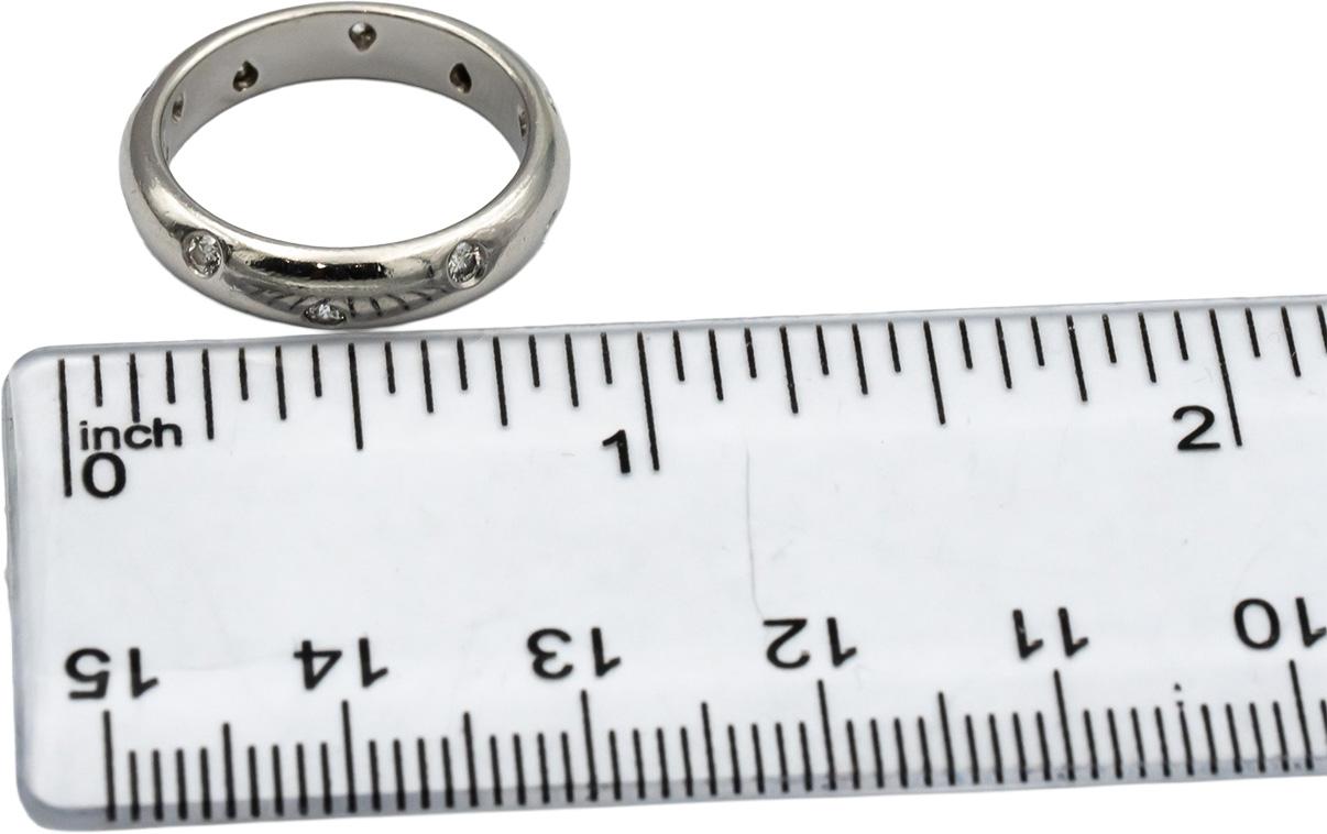 TIFFANY & CO. Platinum Etoile VS Round Diamond Eternity Ring 0.30CT Size 5.75