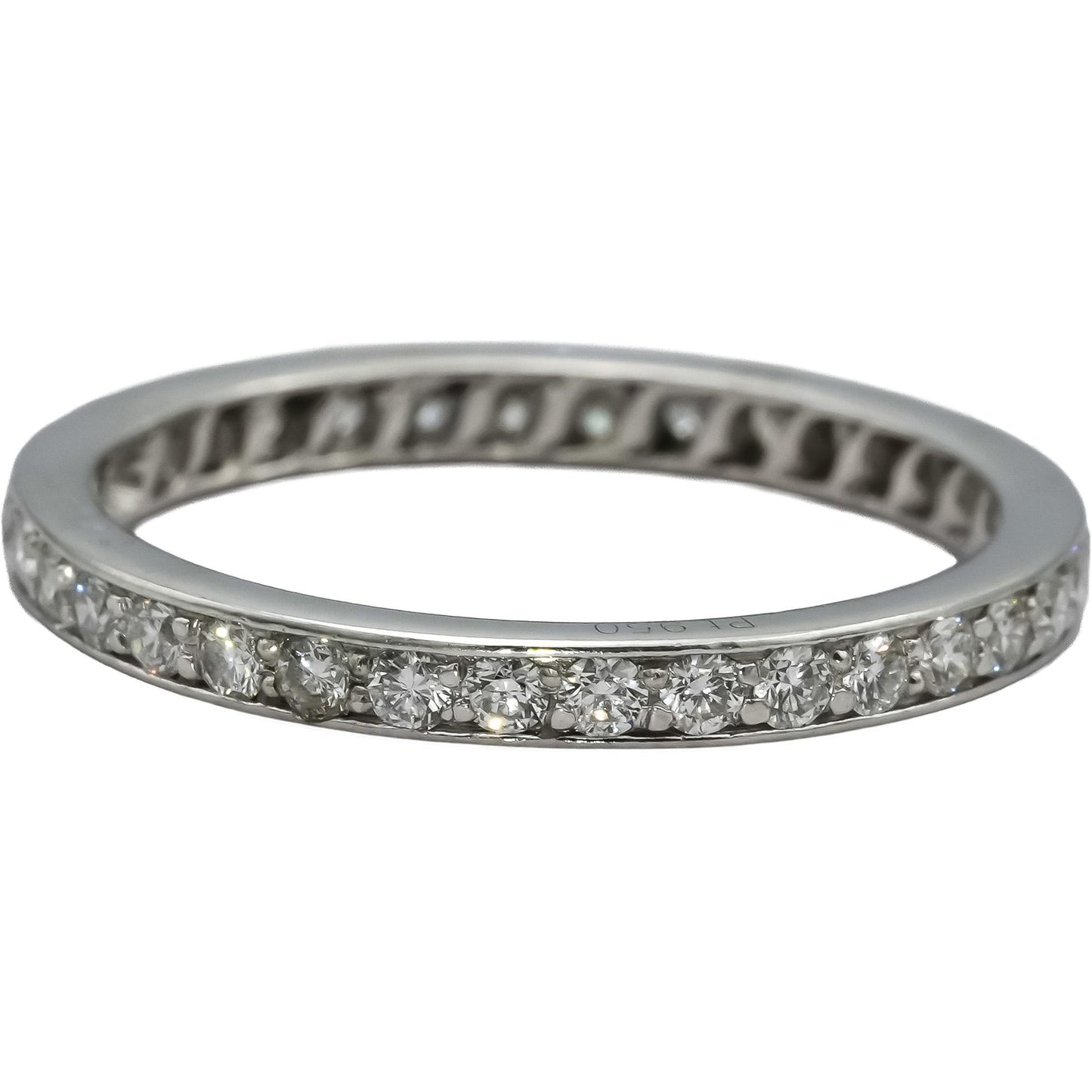 CARTIER Platinum VS Diamond Eternity Band Ring .75CT Size 7.5 w/ Papers