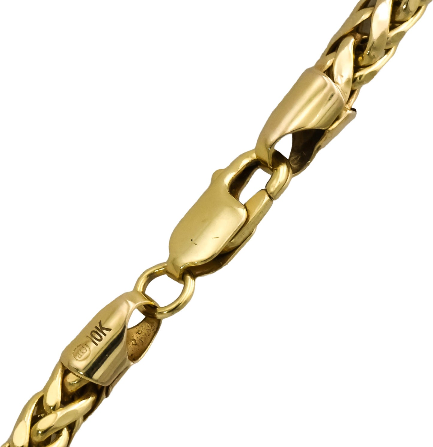 10k Yellow Gold Wheat Link Chain Necklace 3.6mm Wide