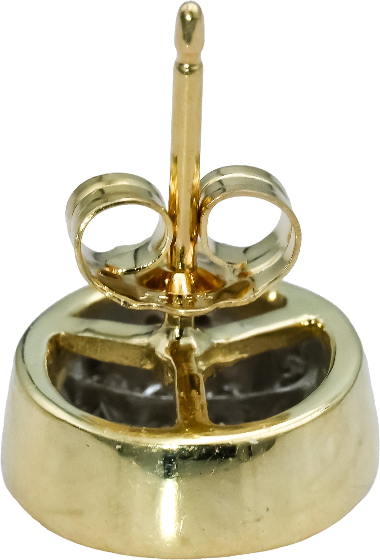 14k Yellow Gold Princess Cut VS Diamond Cluster Stud Earrings 1.50CT