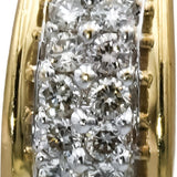 14k Yellow Gold Round Diamond Curved Earrings 0.90CT