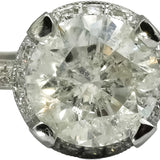 Platinum Round Diamond Engagement Ring 2.11CT w/ 1.86CT Center Size 6