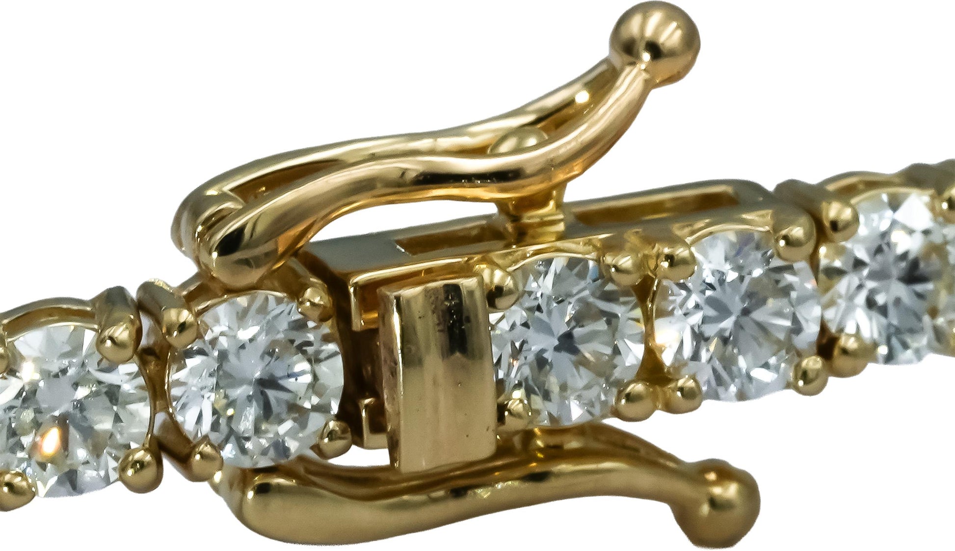 14k Yellow Gold VS Round Diamond Tennis Bracelet 7.05CT