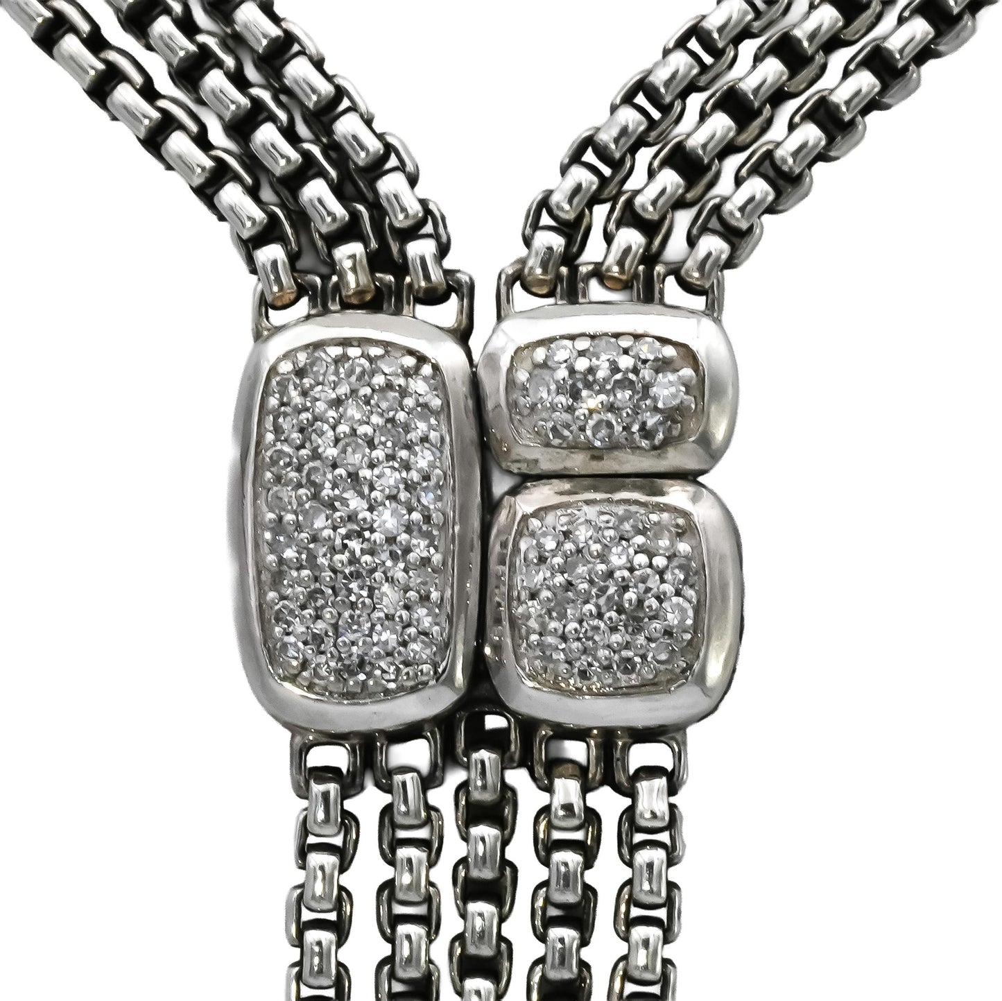 DAVID YURMAN Sterling Silver Diamond Confetti Lariat-Style Necklace 0.10CT