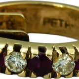 14k Yellow Gold Diamond and Ruby Hoop Huggie Earrings 0.50CT