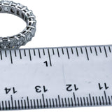 14k White Gold Oval & Emerald Cut Lab-Grown Diamond Eternity Ring 3.50CT Sz 6.75
