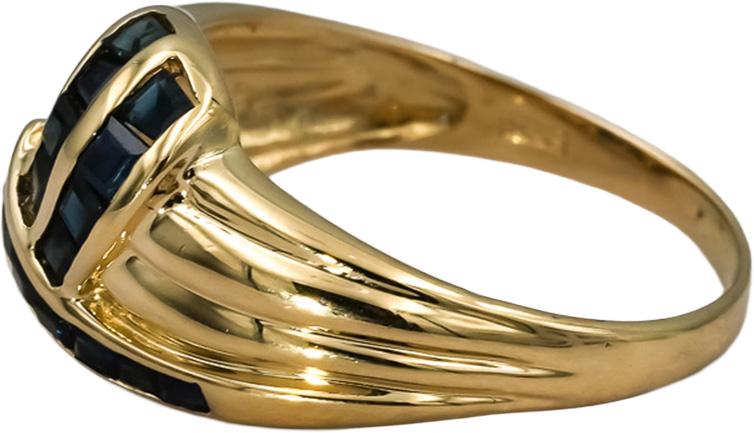 14k Yellow Gold Square Channel Set Sapphire Ring 0.50CT Size 7.5