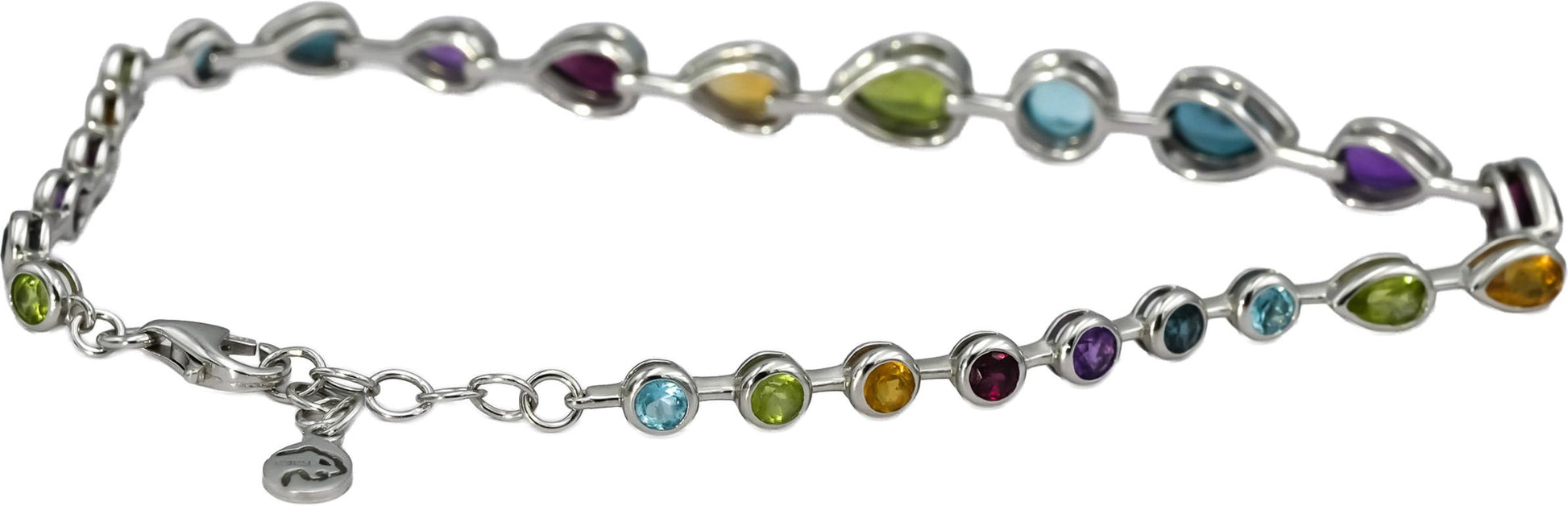 EFFY 14k White Gold Multi-Gemstone Bracelet w/ Box