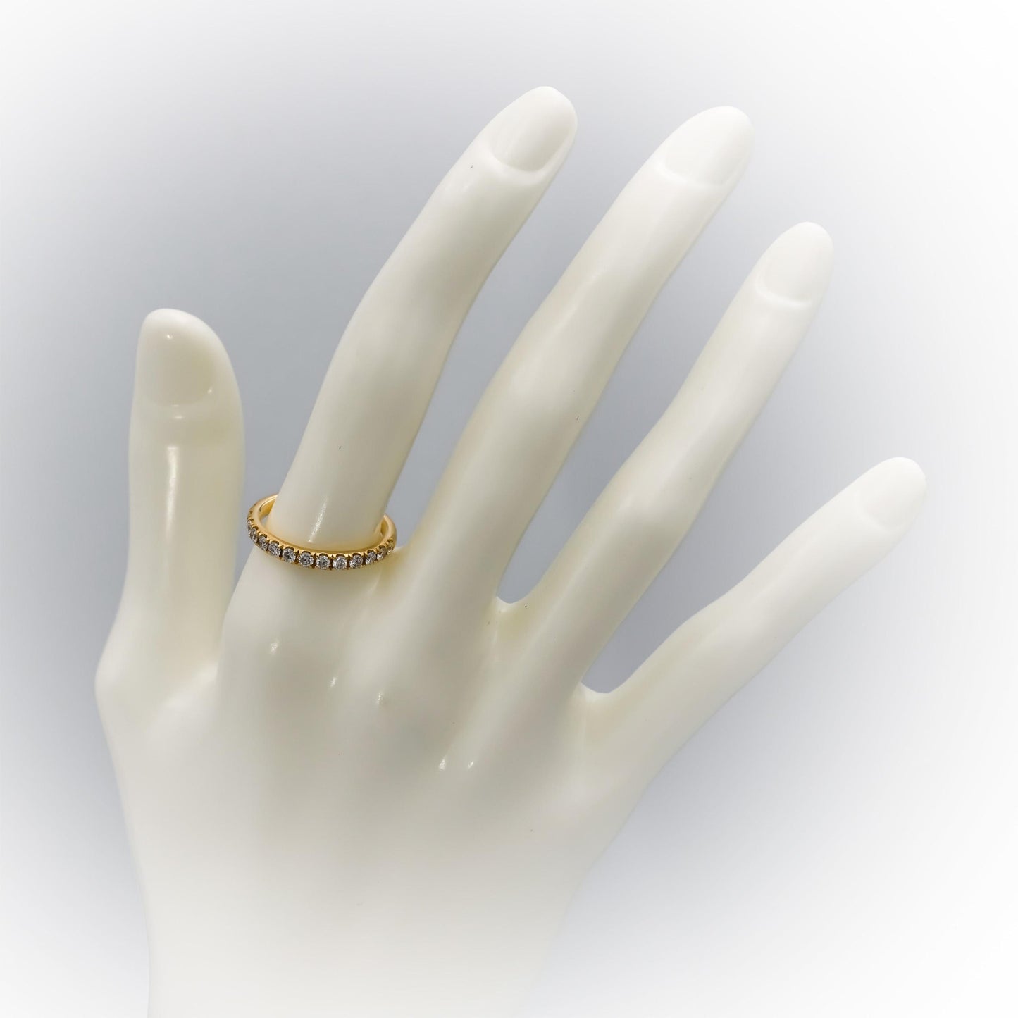 18k Yellow Gold VS Round Diamond Half Eternity Band Ring 0.50CT Size 6.5