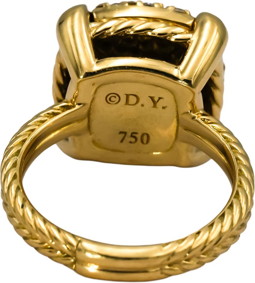 DAVID YURMAN 18k Yellow Gold Round Diamond Chatelaine Ring 1.20CT Size 6.75