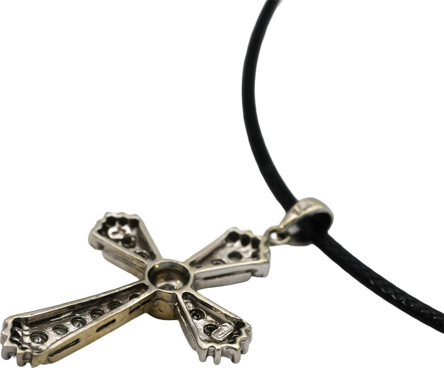 14k White Gold Round Diamond Cross Crucifix Pendant Necklace 0.50CT