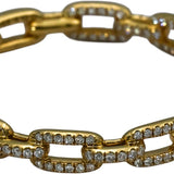 DAVID YURMAN 18k Yellow Gold Diamond Stax Chain Link 36mm Hoop Earrings 1.05CT