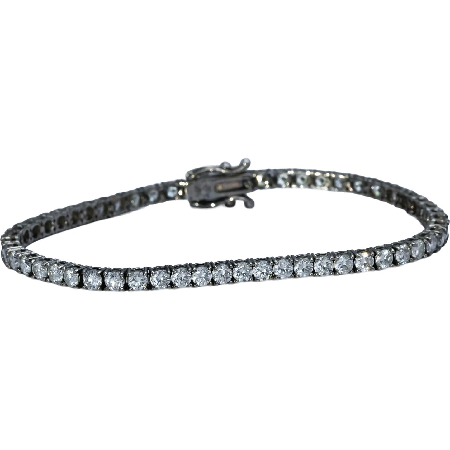 14k White Gold VS Round Lab-Grown Diamond Tennis Bracelet 5.72CT 55 Pieces