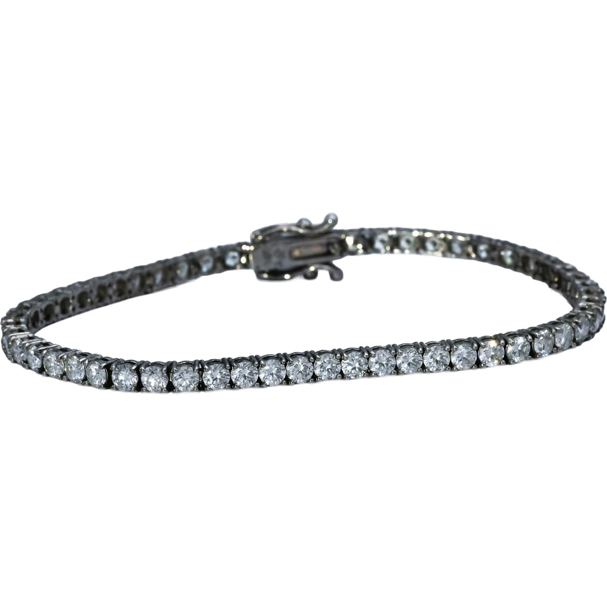 14k White Gold VS Round Lab-Grown Diamond Tennis Bracelet 5.72CT 55 Pieces