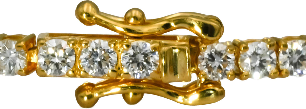 14k Yellow Gold VS1-VS2/D-F Lab-Grown Diamond Tennis Bracelet 3.48CT