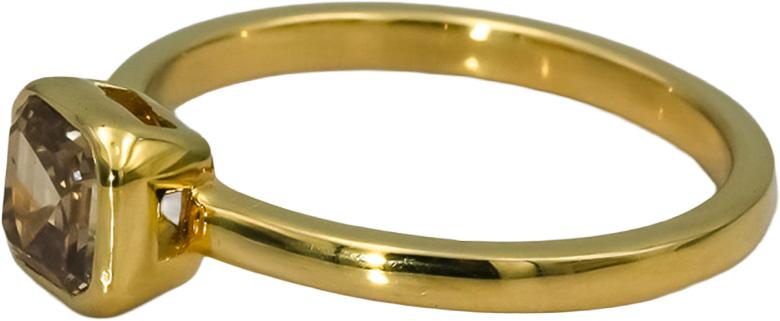 14k Yellow Gold VS Fancy Color Asscher Cut Diamond Solitaire Ring 1.0CT Size 6.5