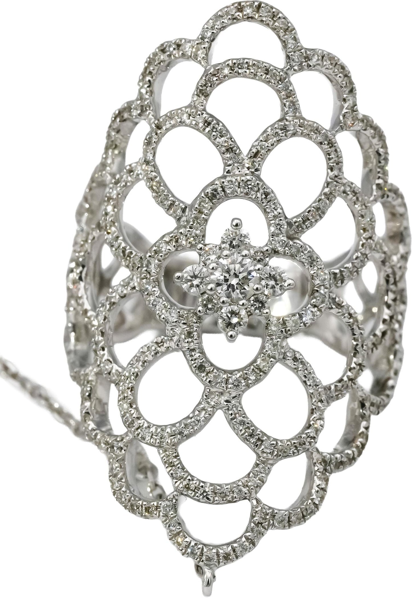 18k White Gold VS Round Diamond Fancy Finger Bracelet 2.0CT