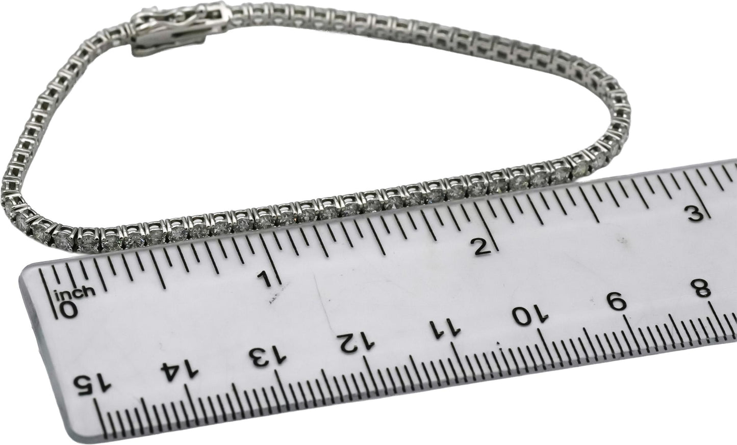 14k White Gold VS Round Diamond Tennis Bracelet 3.23CT