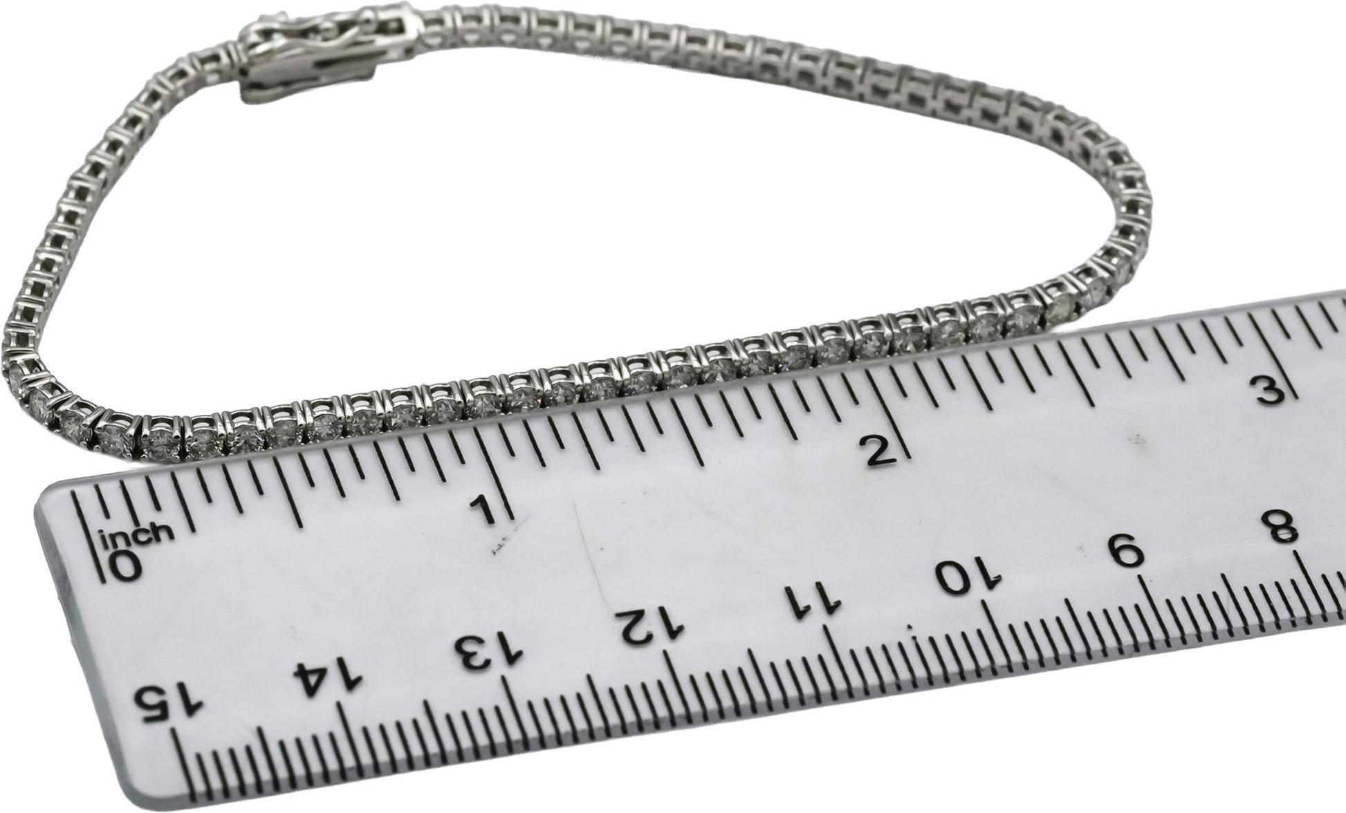 14k White Gold VS Round Diamond Tennis Bracelet 3.23CT