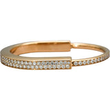TIFFANY & CO. 18k Rose Gold VS Diamond Lock Bangle Bracelet 4.64CT $45k Retail