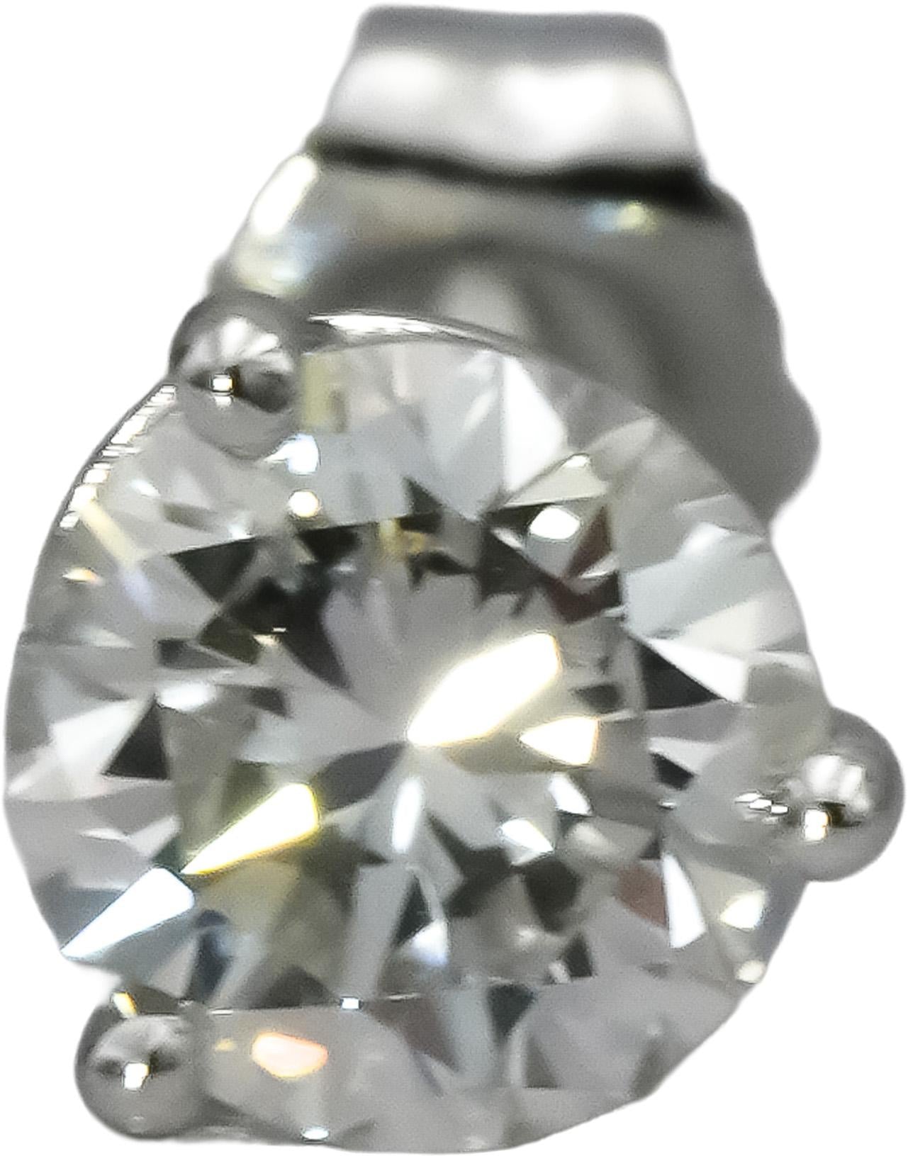 14k White Gold VS Round Lab-Grown Diamond Stud Earrings 1.32CT