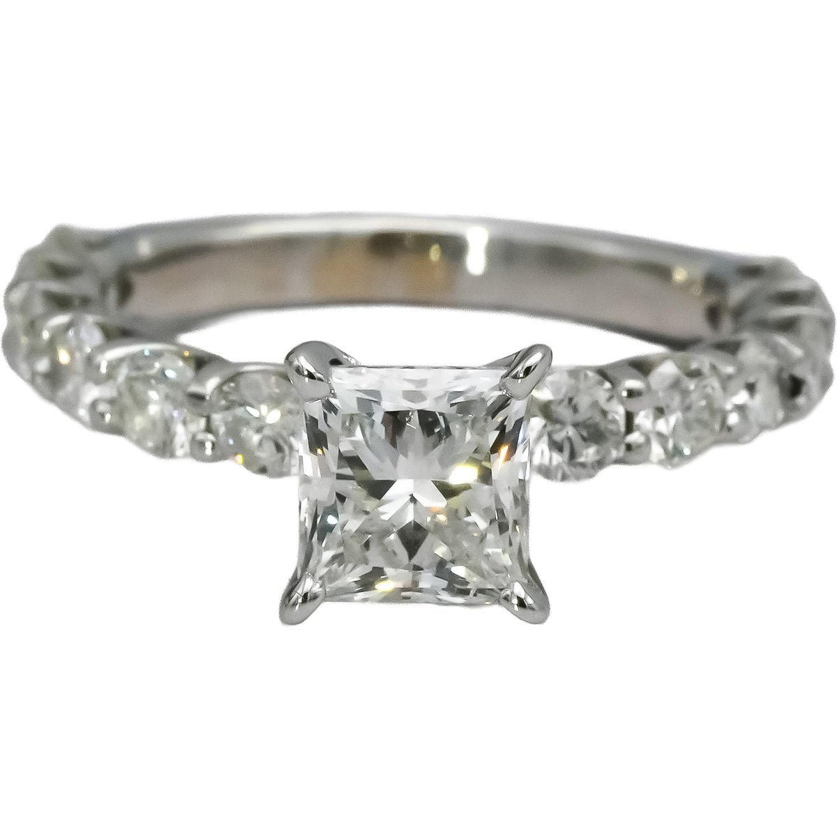 GIA 18k White Gold SI2/G Princess Cut Diamond Engagement Ring 3.0CT Size 6