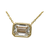 IGI 14k Yellow Gold VS1/G Emerald Cut Lab-Grown Diamond Pendant Necklace 2.60CT