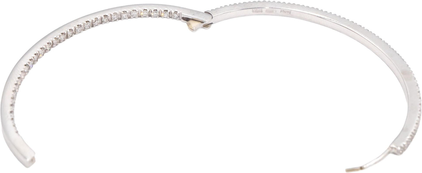 18k White Gold VS Round Diamond Large Oval Hoop Earrings 2.0CT