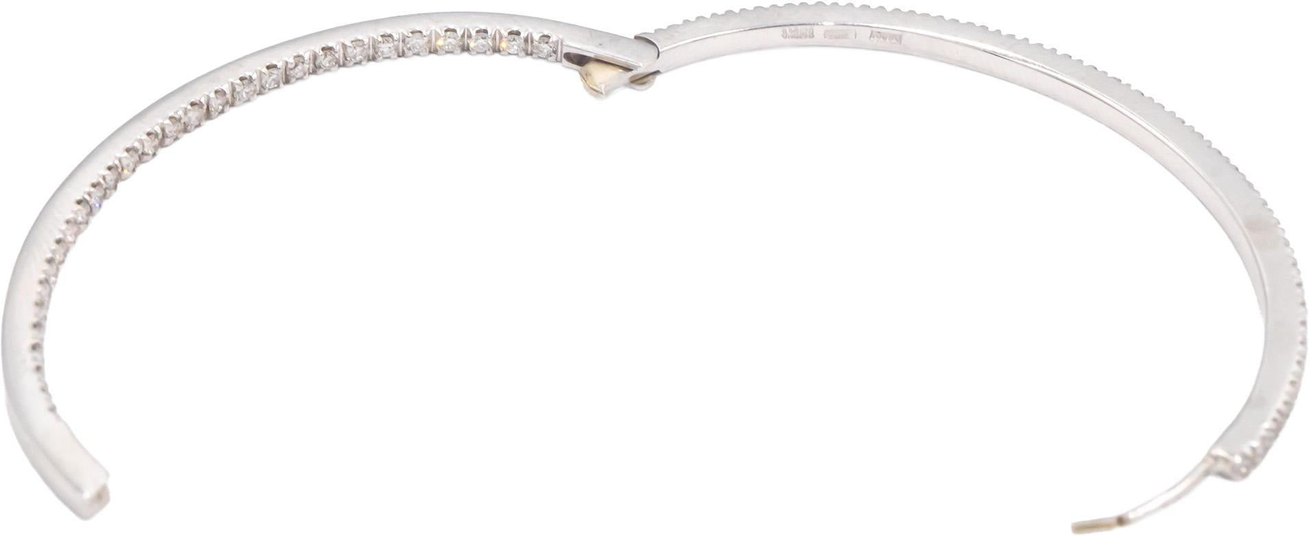 18k White Gold VS Round Diamond Large Oval Hoop Earrings 2.0CT
