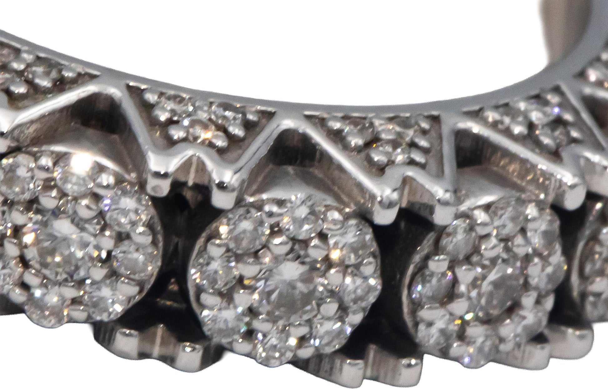 14k White Gold Round Diamond Eternity Band Ring 1.25CT Size 10.75