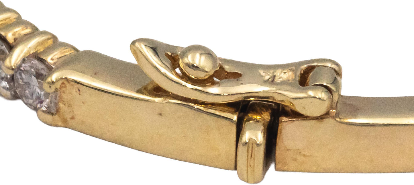 14k Yellow Gold Jewelry Round Diamond Bangle Bracelet 1.25CT