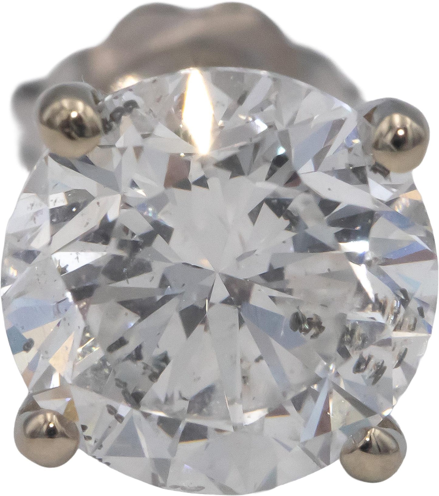 14k White Gold Jewelry Round Cut Diamond Stud Earrings 3.62CT