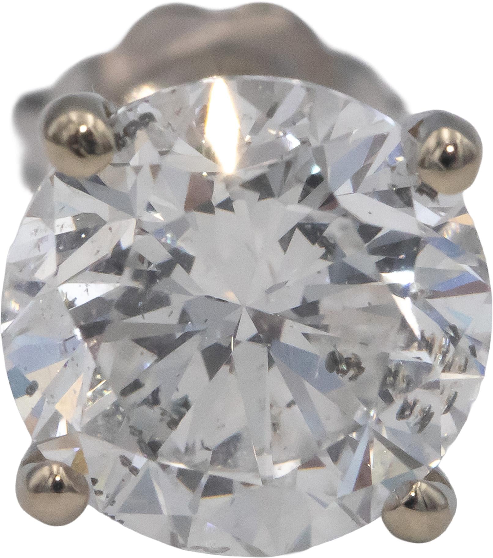 14k White Gold Jewelry Round Cut Diamond Stud Earrings 3.62CT