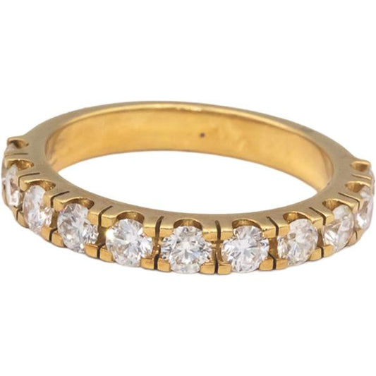 18k Yellow Gold 1.10CT VS Round Cut Diamond Semi-Eternity Band Ring Size 7.25