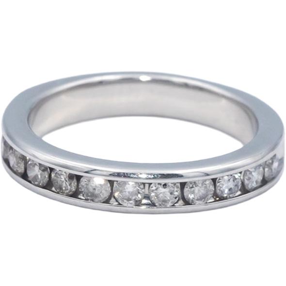 14k White Gold 0.45CT Round Cut Diamond Band Ring Size 4.75