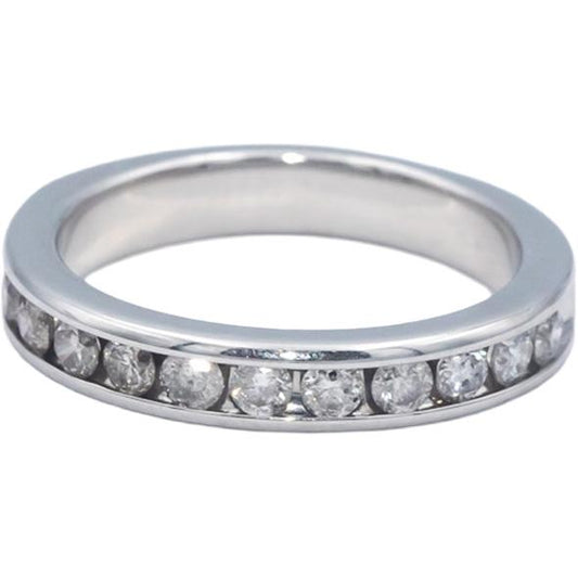 14k White Gold 0.45CT Round Cut Diamond Band Ring Size 4.75
