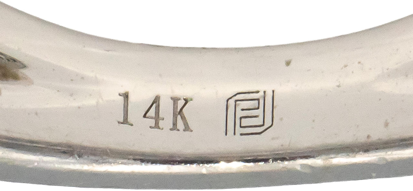 14k White Gold 1.0CT VS Round Cut Diamond Crossover Band Ring Size 7.25