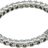 14k White Gold Round Diamond Inside Out Circle Hoop Earrings 5.35CT