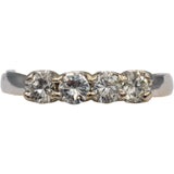 18k White Gold Round Diamond Four Stone Band Ring 0.56CT Size 5.75