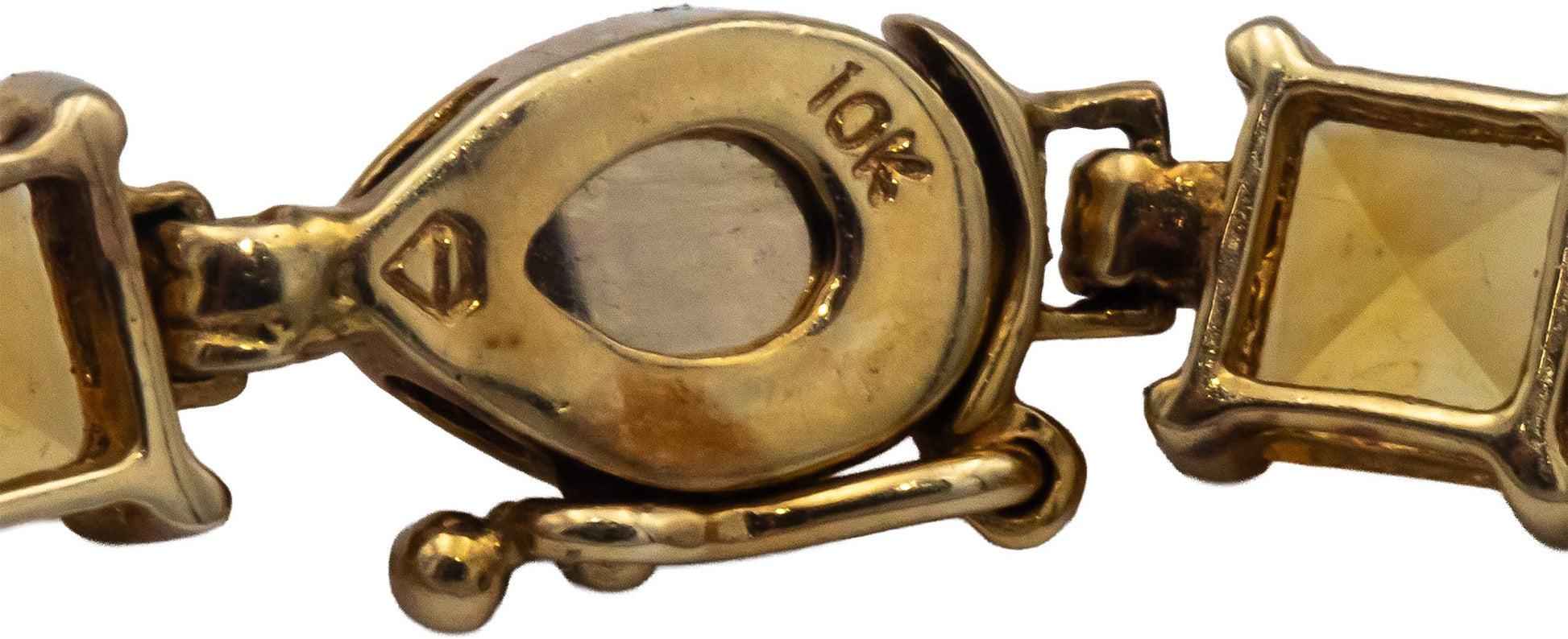 10k Yellow Gold Square Cut Citrine Tennis Bracelet 10.0CTW