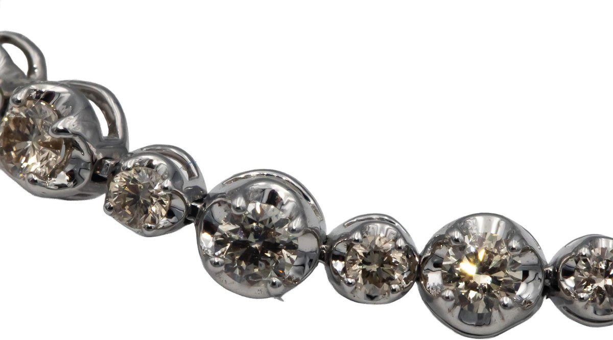 10k White Gold Round Diamond Tennis Bracelet 3.0CT