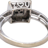10k White Gold Round Diamond Cocktail Ring 0.25CT Size 8.25