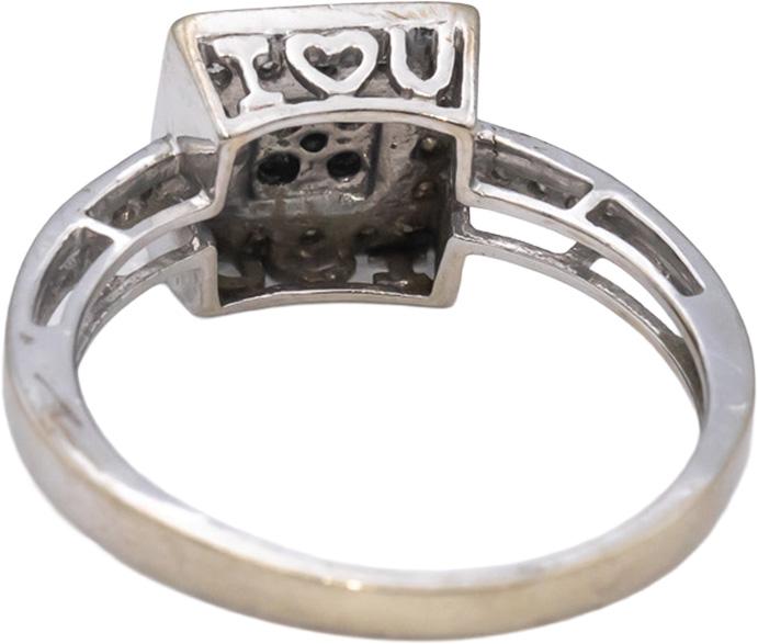 10k White Gold Round Diamond Cocktail Ring 0.25CT Size 8.25